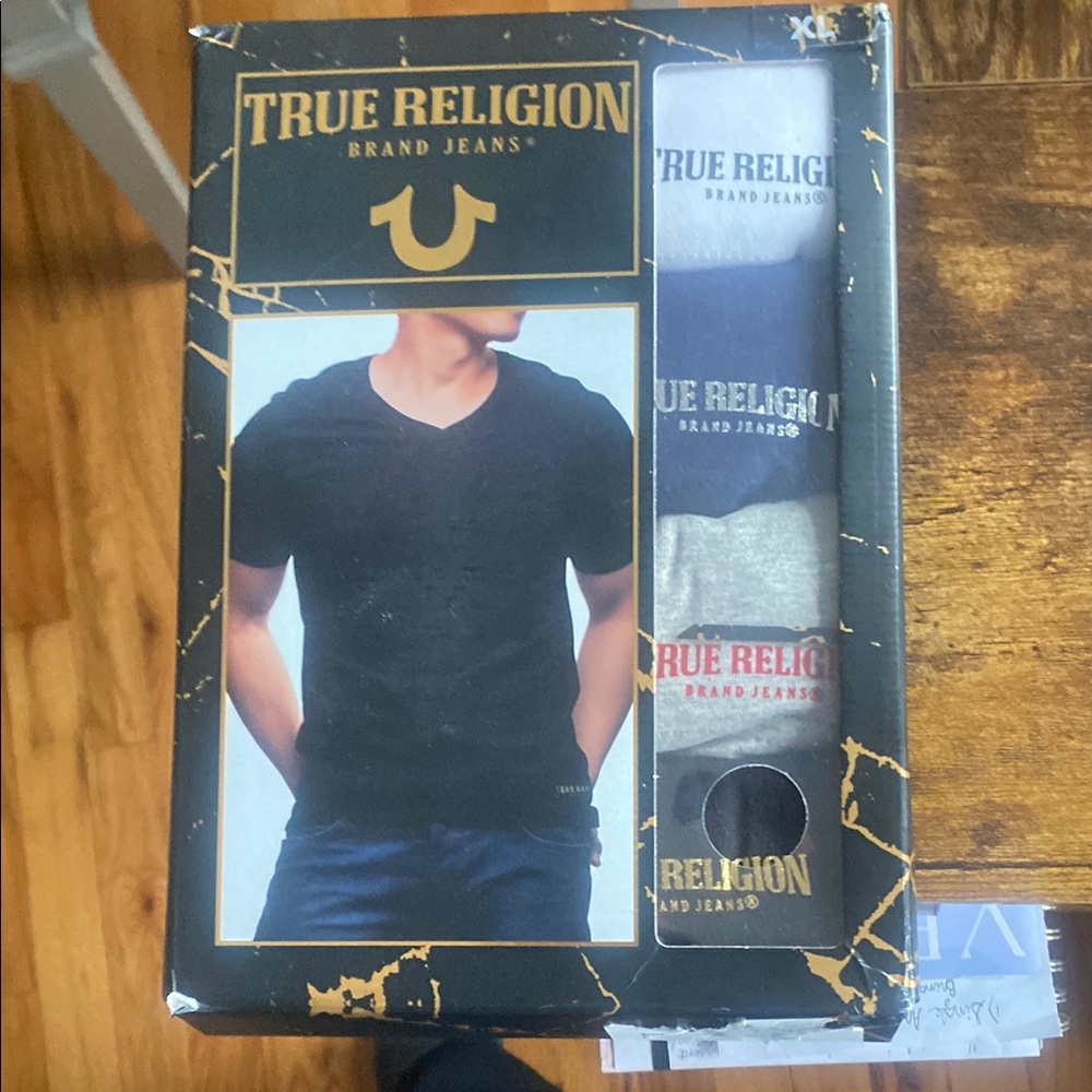 True Religion Men's T-Shirt Set - Black, Gray, White